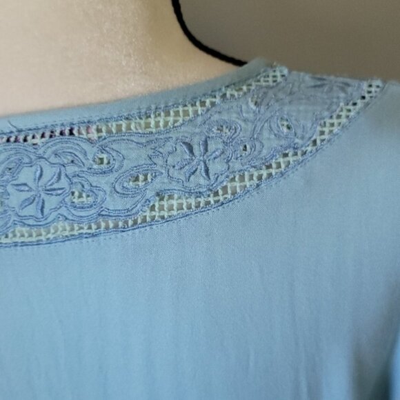 Calypso St. Barth sky blue deep v-neck sun dress - Picture 10 of 13